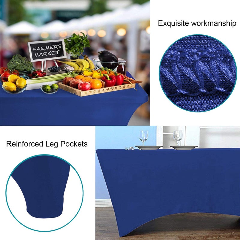 RELIANCER 2 Pack Stretch Spandex Table Covers for Rectangular Tables,4FT Elastic Fitted Tablecloth,Universal Rectangular Table Cloth Protector for Outdoor Party,Wedding,Bar,Birthday,Banquet,Events - Image 5